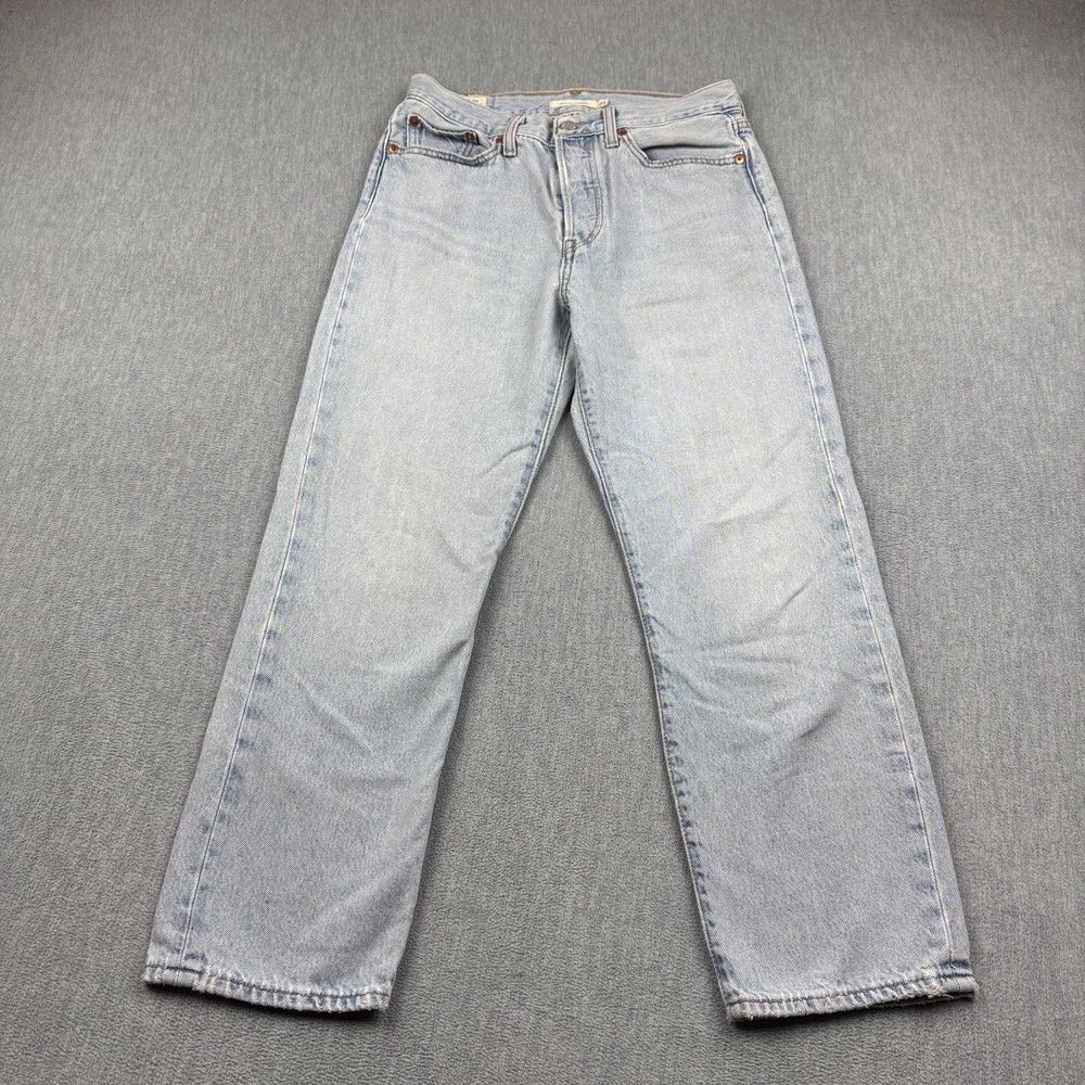 Levis Jeans Womens 27x25 Blue Wedgie Straight Leg Light Denim Pants Button Fly